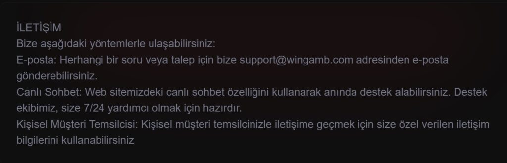 wingamb iletişim